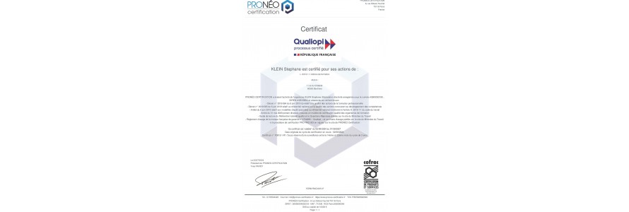 certificat Qualiopi Paul KLEIN
